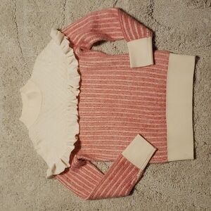 Mockneck BORA AKSU wool sweater with ruffles